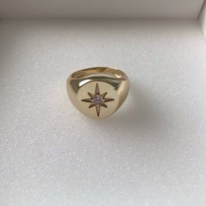 18k Gold Plated North Star Ring, Size 5